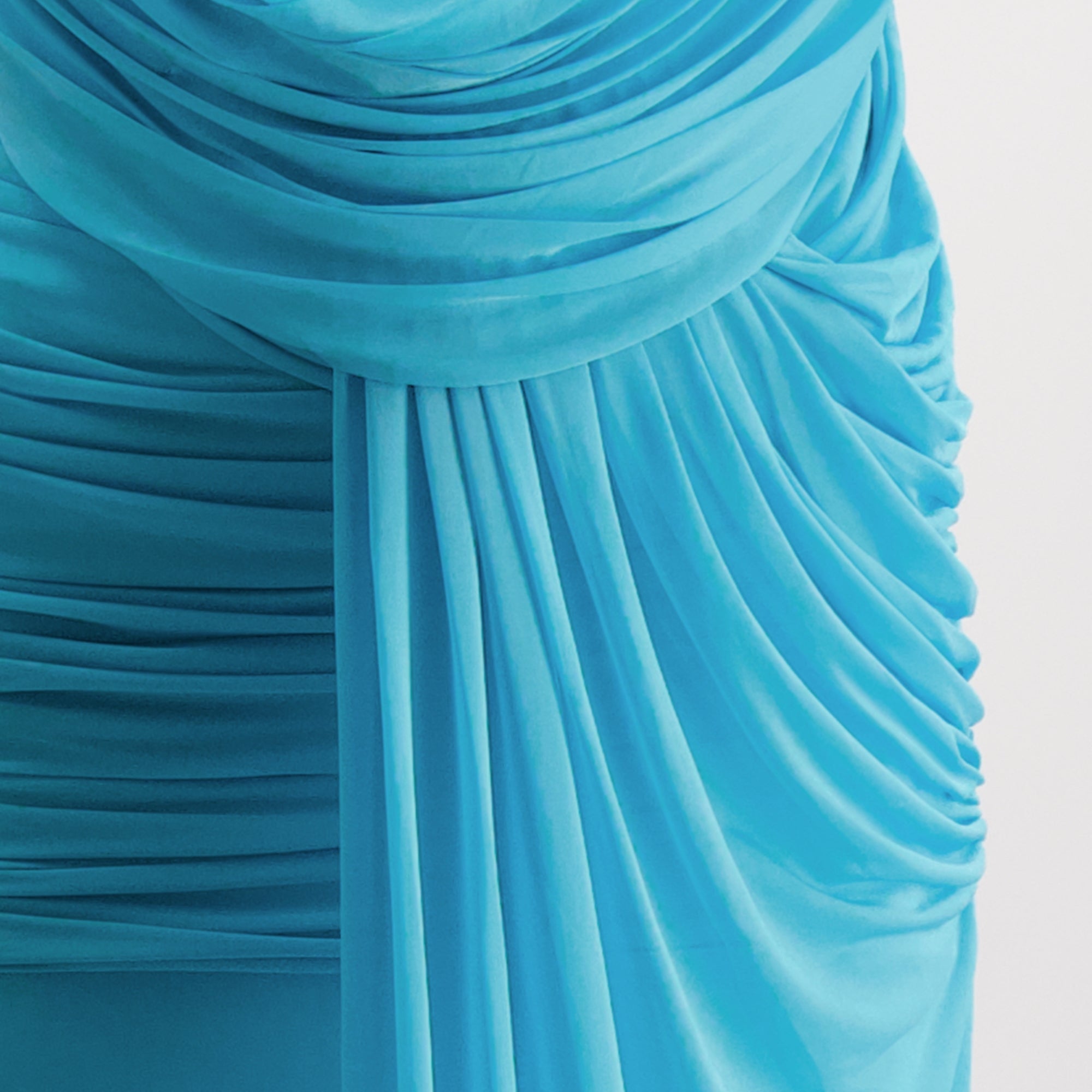 Imagen del vestido drapeado azul de la marca Christopher Esber para Mujer - Temporada Primavera-Verano 2026 - Vista Detallada_1