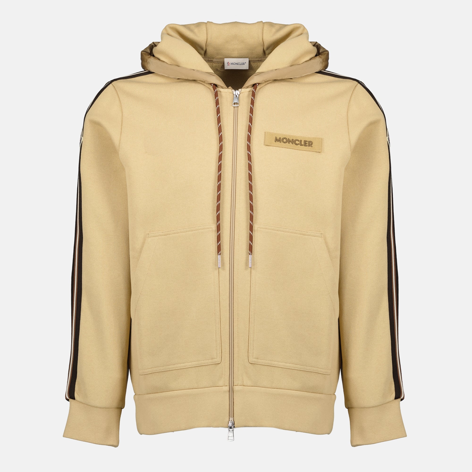 Image de l'article Sweat à capuche marron de la marque Moncler pour Homme - Saison Printemps-Été 2026 - Vue de Face