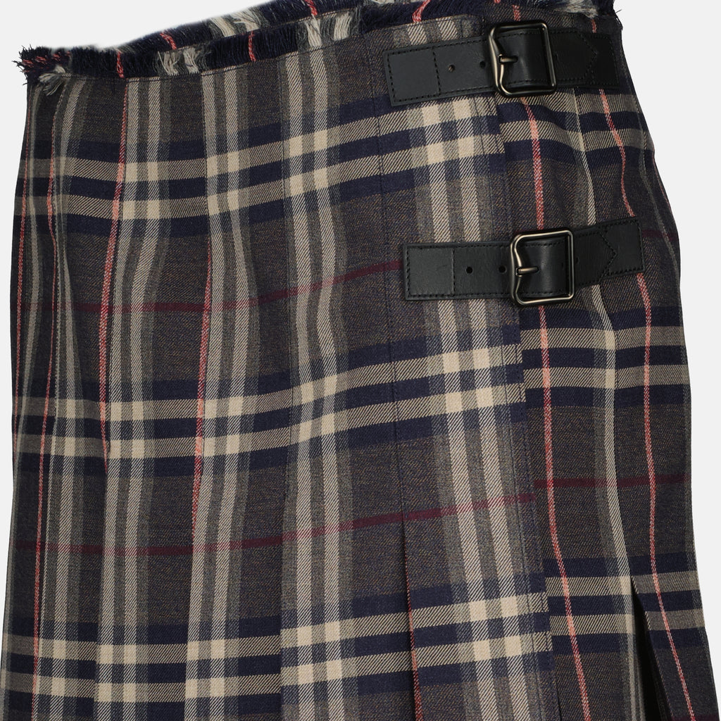 Jupes Kilt à carreaux Check Burberry Gris Femme