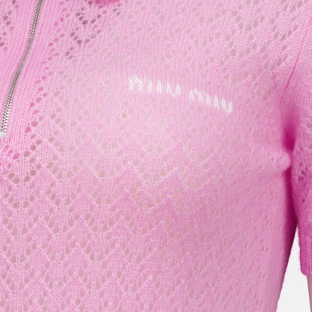 Polos Pink Cashmere and Silk Polo Miu Miu Rose Femme