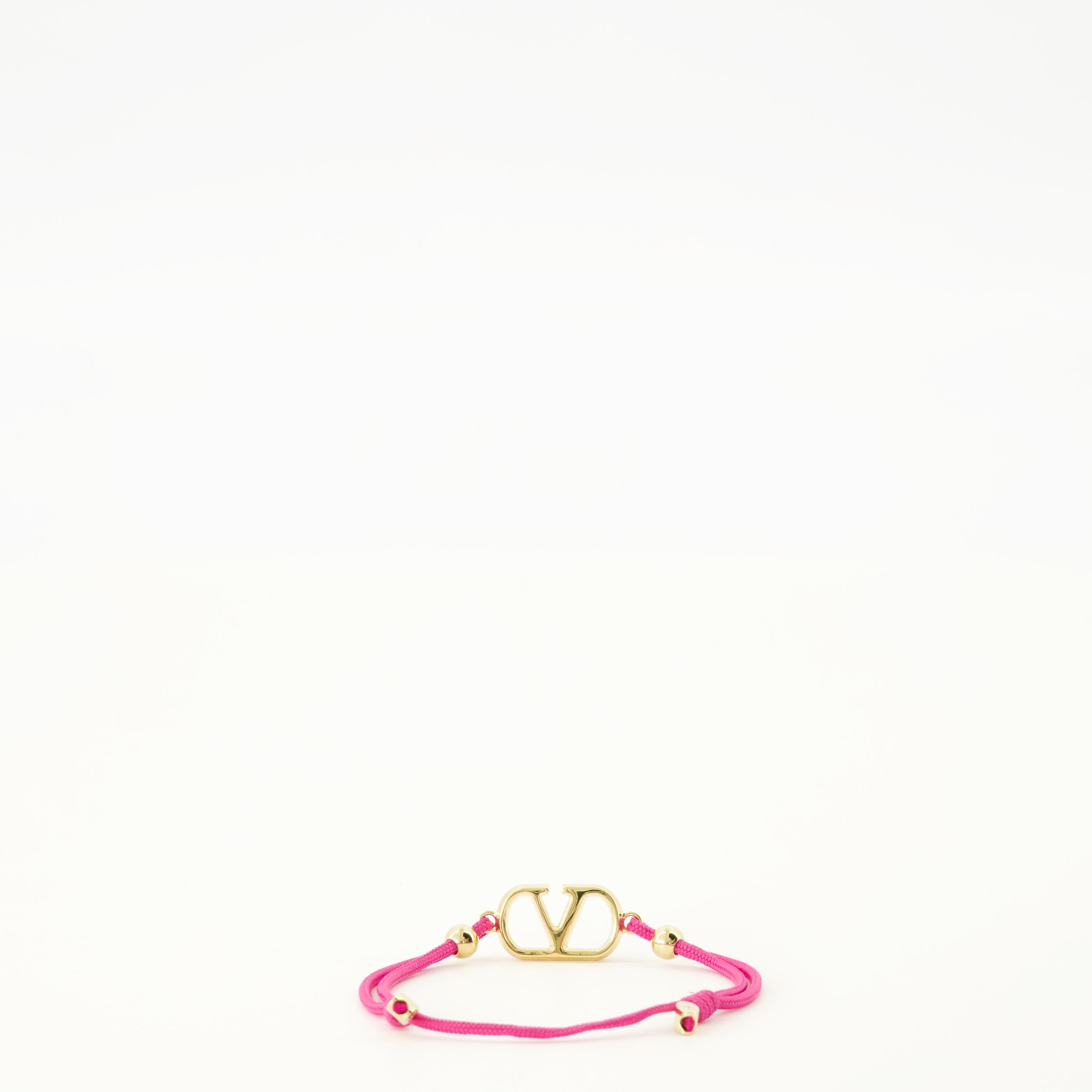 Bijoux VLogo ブレスレット コットンとSwarovski®クリスタル ピンク Valentino Garavani Rose Femme