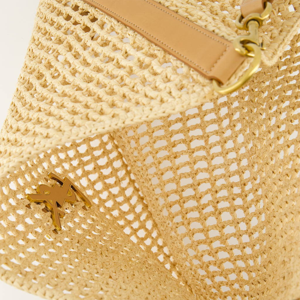 Sacs cabas Sac Oxalis en raphia Saint Laurent Beige Femme