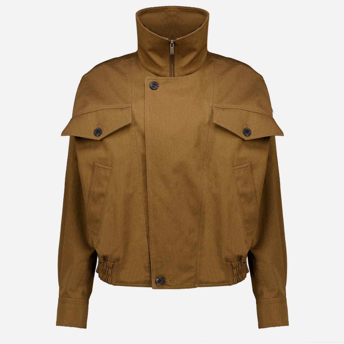 Vestes Blouson en sergé de coton Saint Laurent Marron Femme