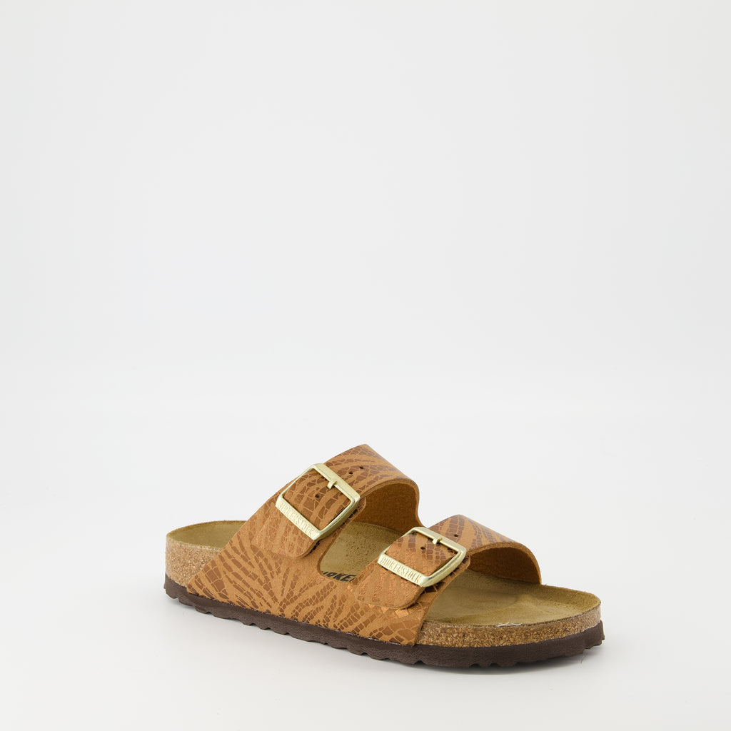 Zapatos abiertos Sandalias Arizona Grises Birkenstock Marrón Femme