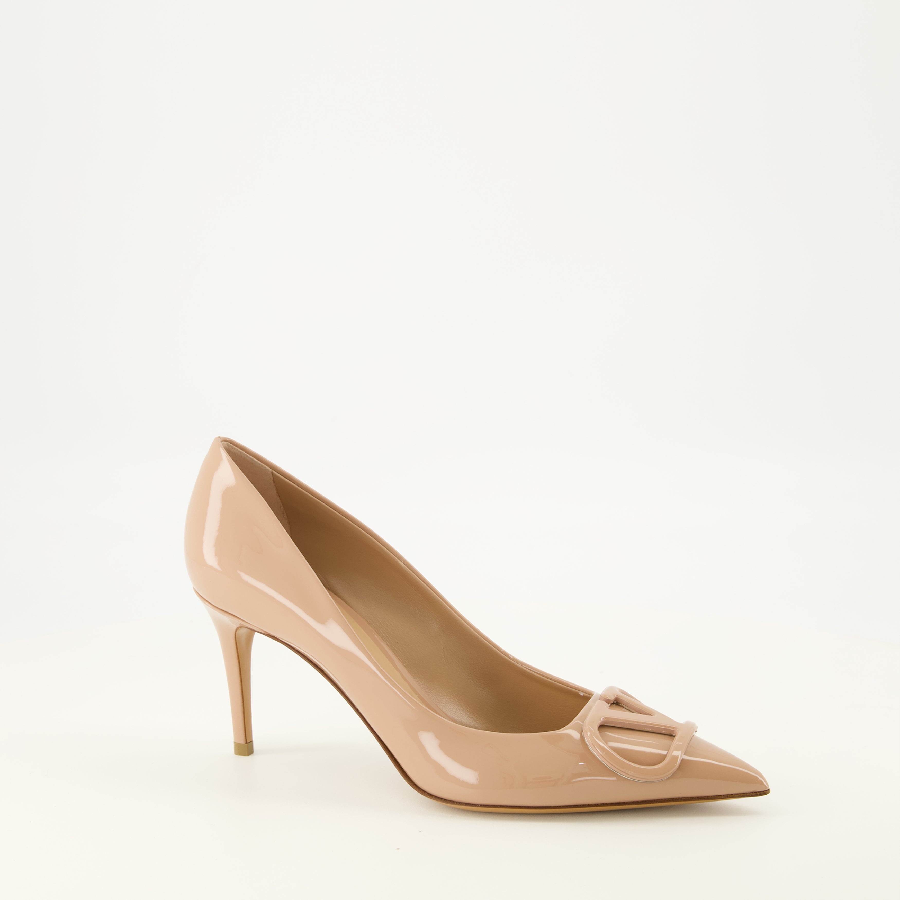 Escarpins Pumps in pelle verniciata VLogo beige Valentino Garavani Beige Femme