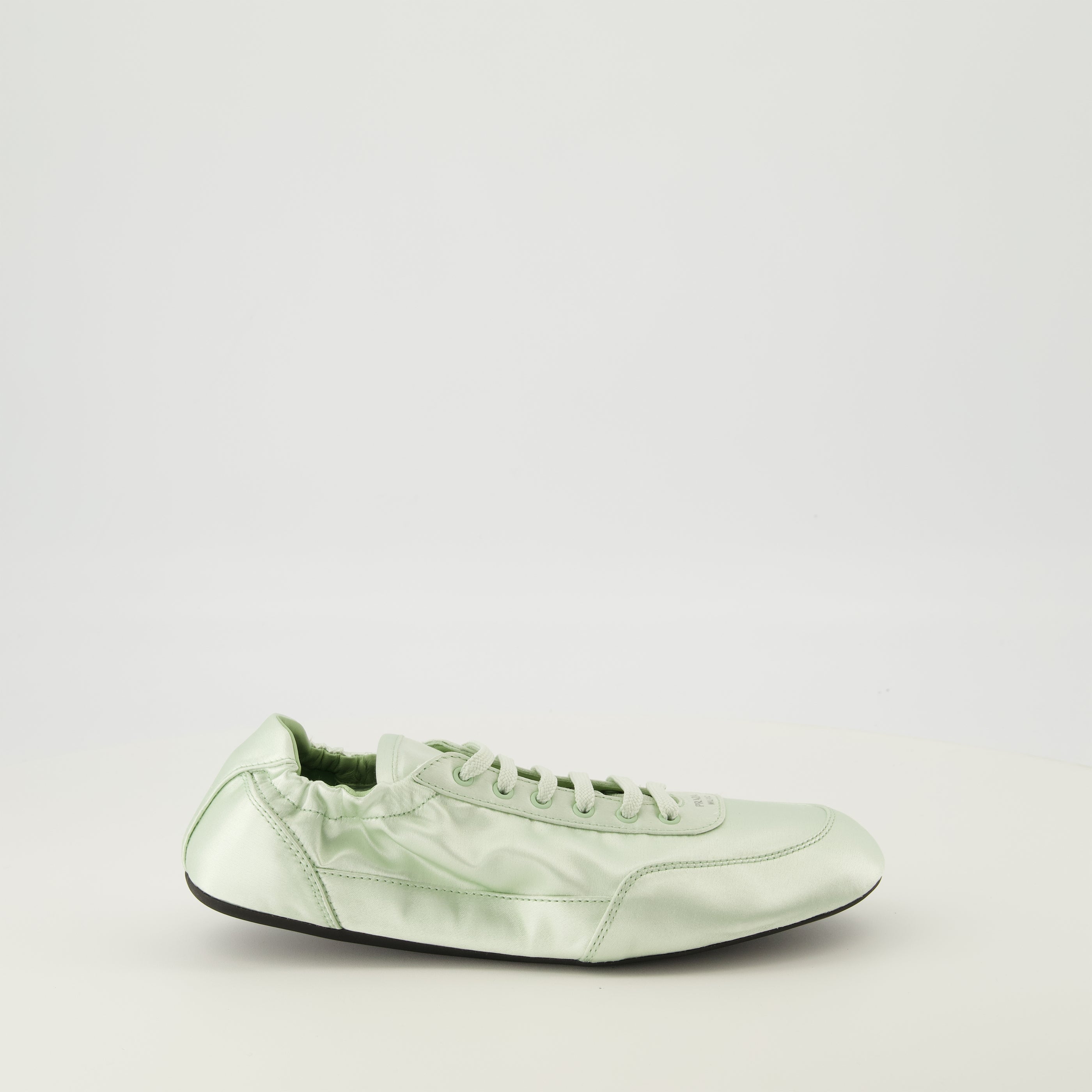Baskets Baskets Collapse en soie vert d'eau Prada Vert Femme