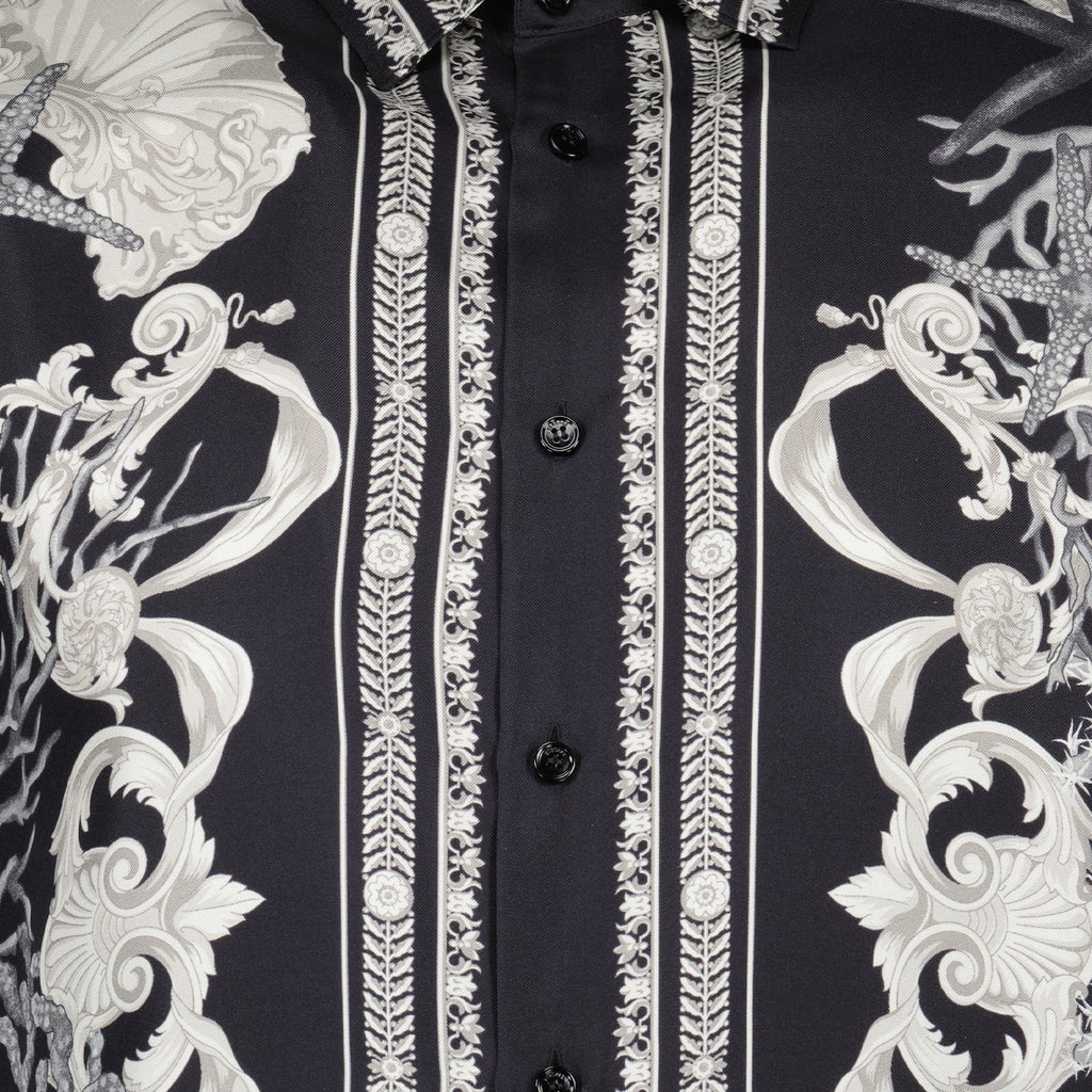 Chemises Chemise Barocco en soie Versace Noir Homme
