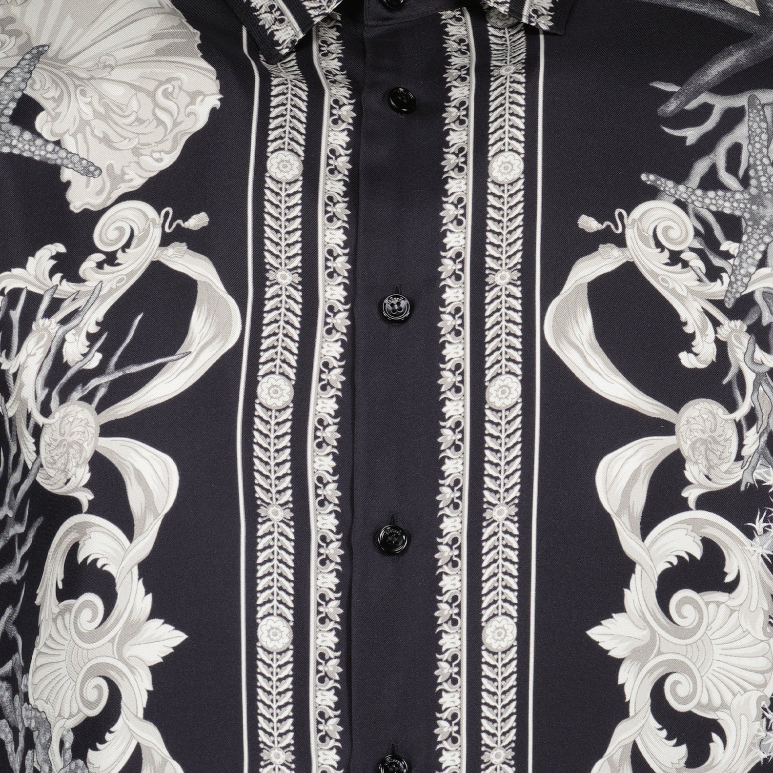 Chemises Chemise Barocco en soie Versace Noir Homme