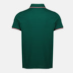 Image de l'article Polo en piqué de coton vert de la marque Moncler pour Homme - Saison Printemps-Été 2026 - Vue de Dos