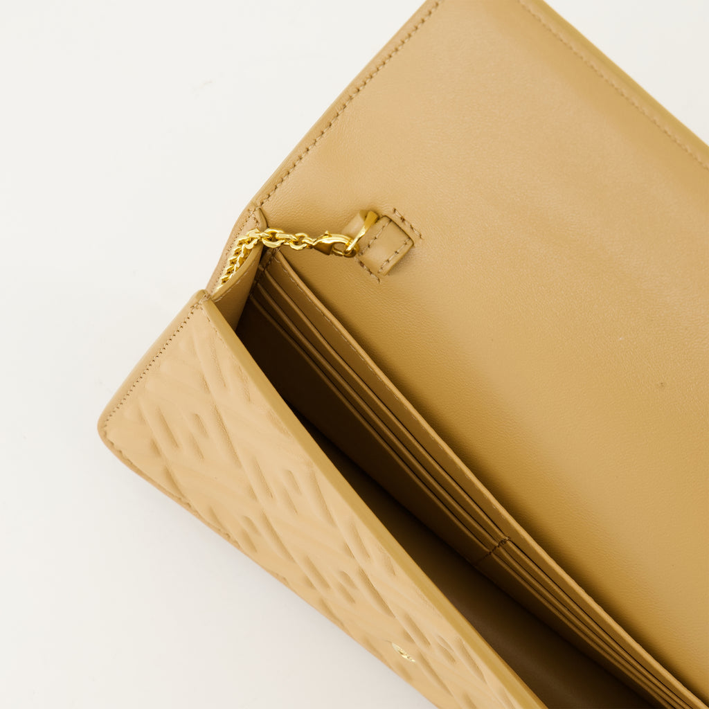 Crossbody bags Portefeuille en cuir à chaîne Fendi Brown Femme