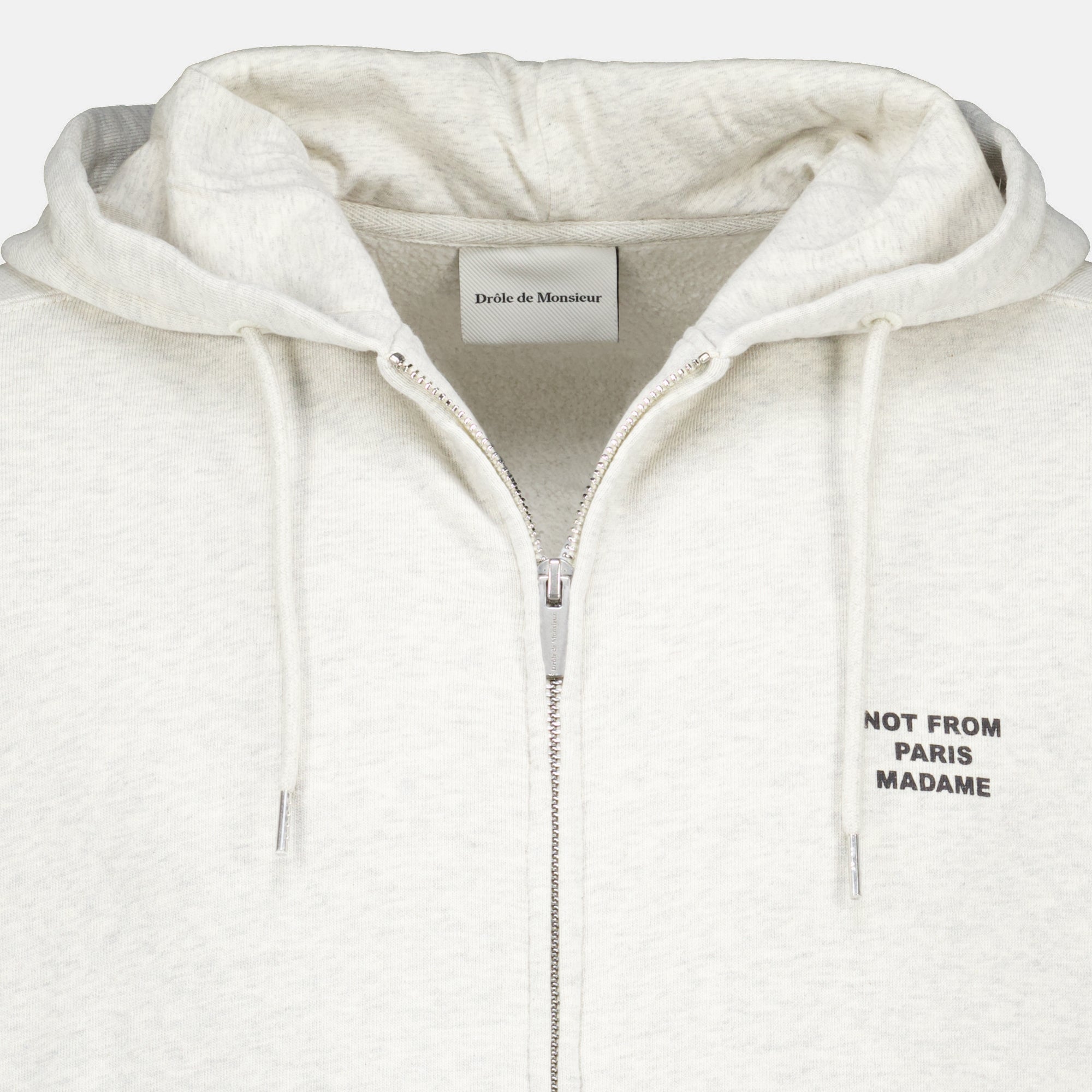Sweatshirts Slogan Zip-Up Sweatshirt Grey Drole De Monsieur Gris Homme