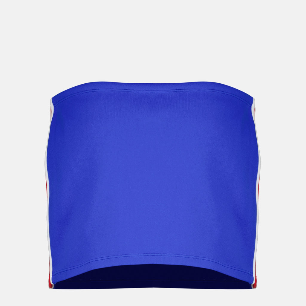 Image de l'article Mini jupe bleue et rouge de la marque Miu Miu pour Femme - Saison Printemps-Été 2026 - Vue de Dos