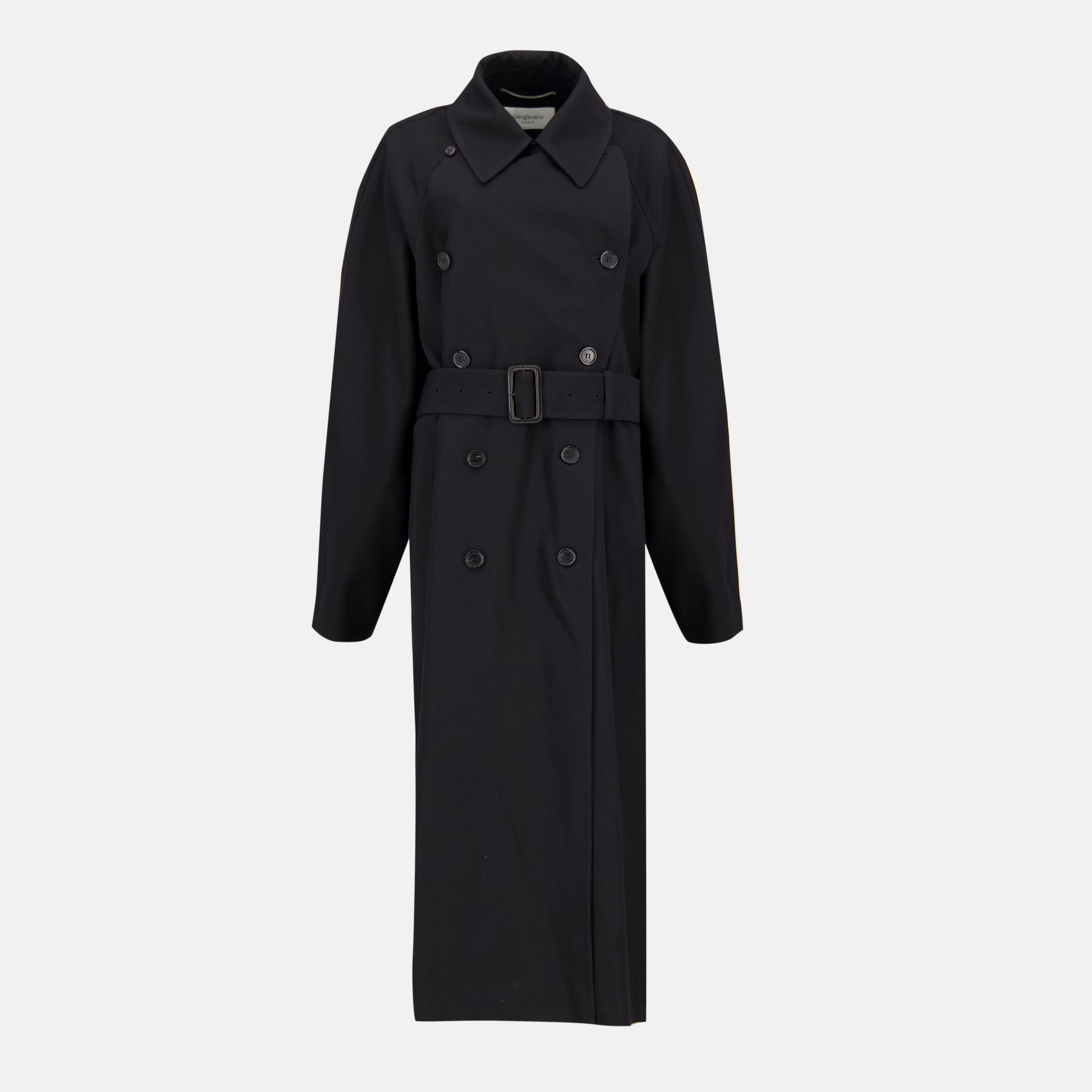 Image de l'article Manteau trench en laine de la marque Saint Laurent pour Femme - Saison Automne-Hiver 2025 - Vue de Face