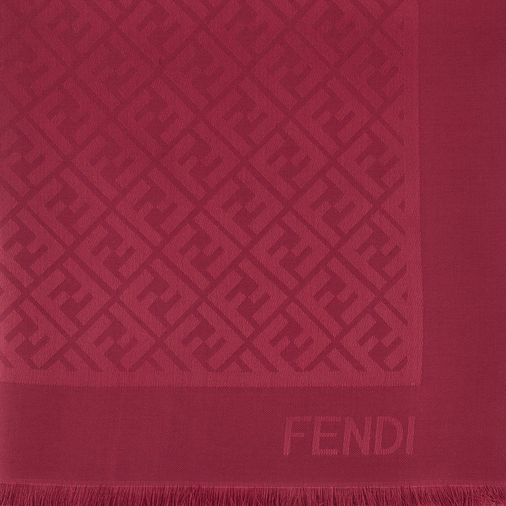 Écharpes, foulards et gants FF 실크와 울 숄 - 레드 Fendi Rouge Femme