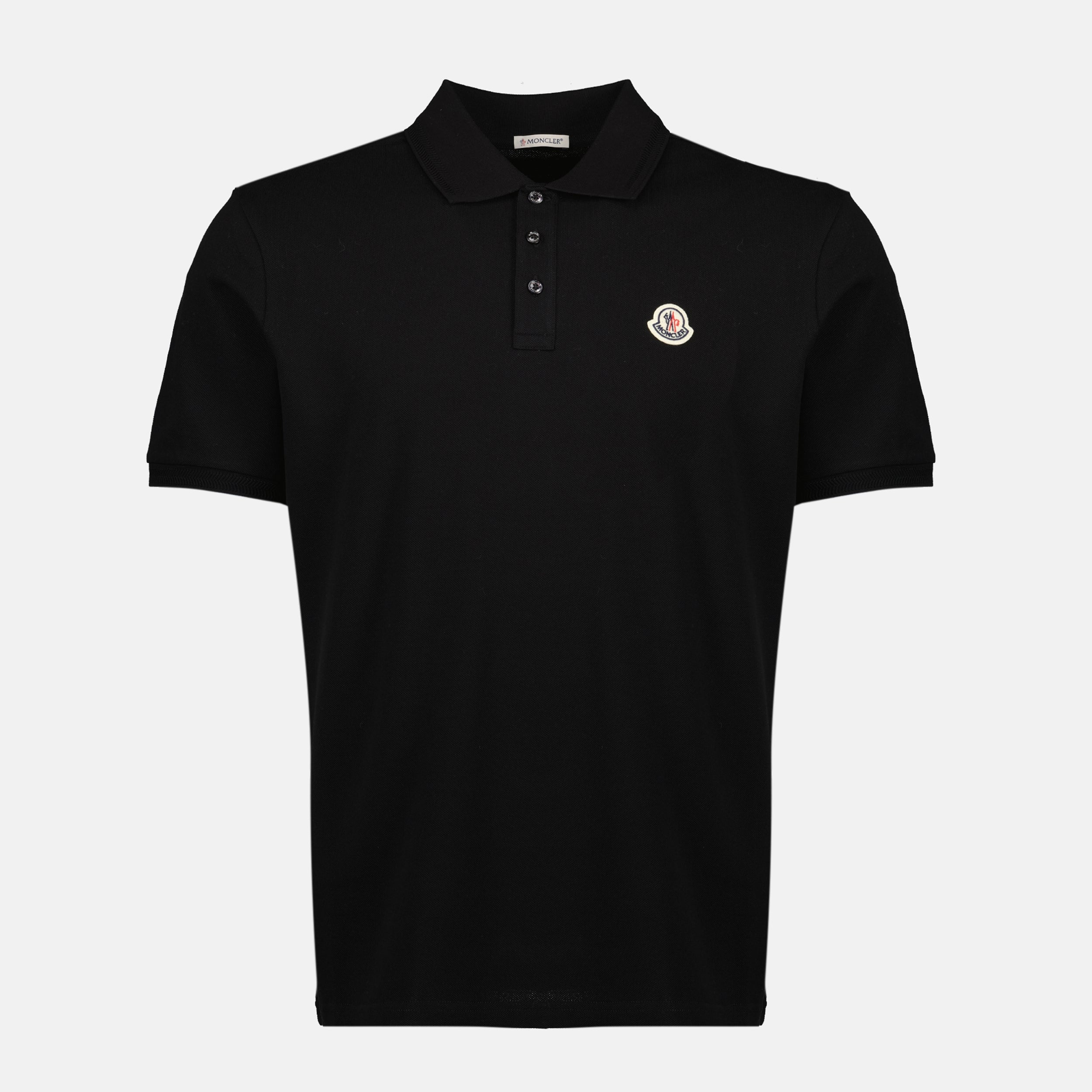 Polos Piqué Cotton Polo Moncler Black Men