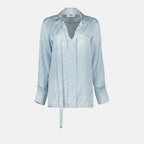 Tops Blouse en soie FF Fendi Blue Femme