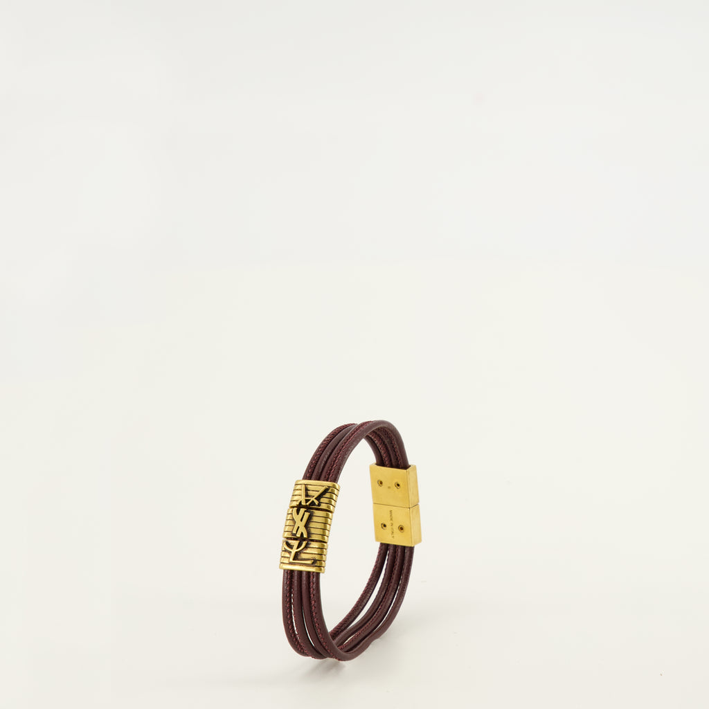 Bijoux Cassandre Bordeaux Lederarmband Saint Laurent Bordeaux Femme