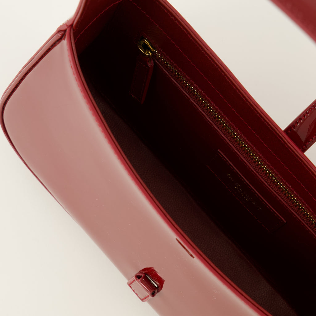 Sacs à main et épaule Sac 5 à 7 en cuir verni rouge Saint Laurent Rouge Femme