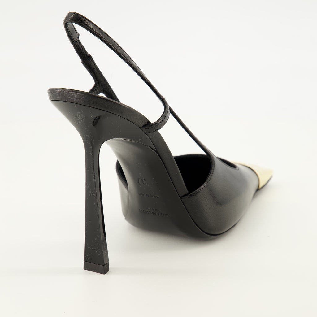 Escarpins ジャンヌ スリングバッグ ブラックレザー Saint Laurent Noir Femme