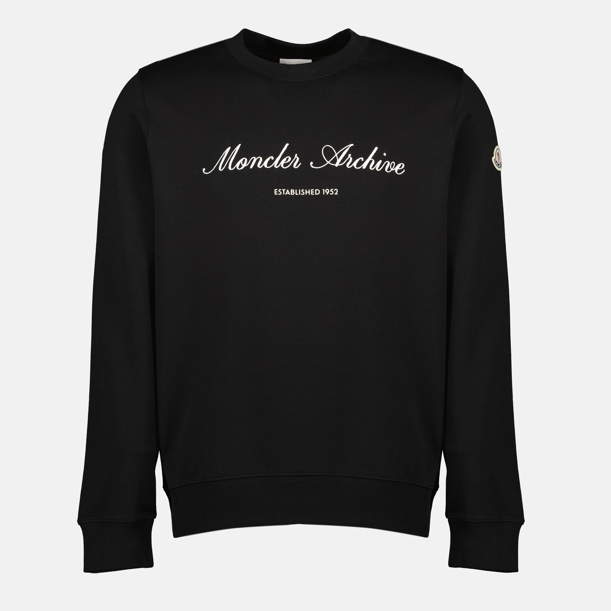 Image of the Moncler Men's Black Logo Sweatshirt - Spring-Summer 2026 - Front View