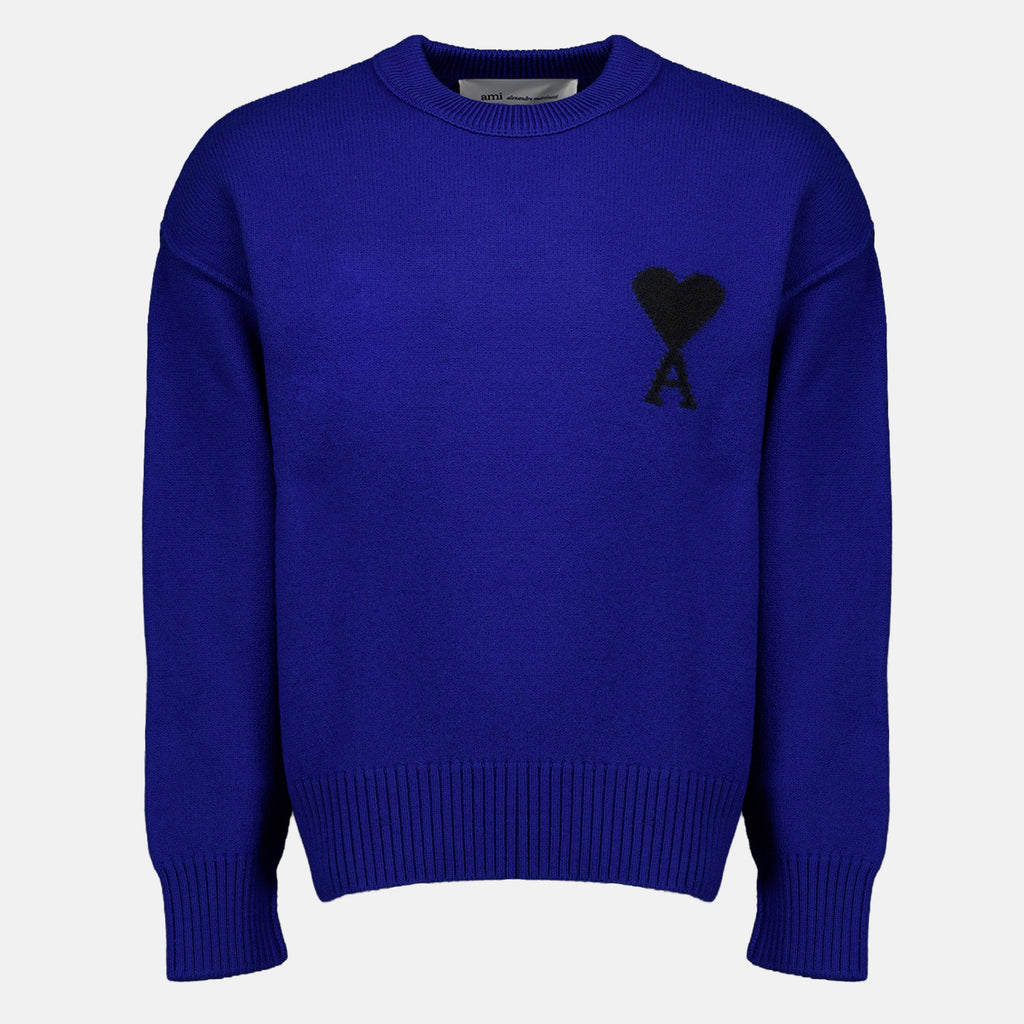 Maille Blauer AMI de coeur Pullover Ami PARIS Bleu foncé Unisexe