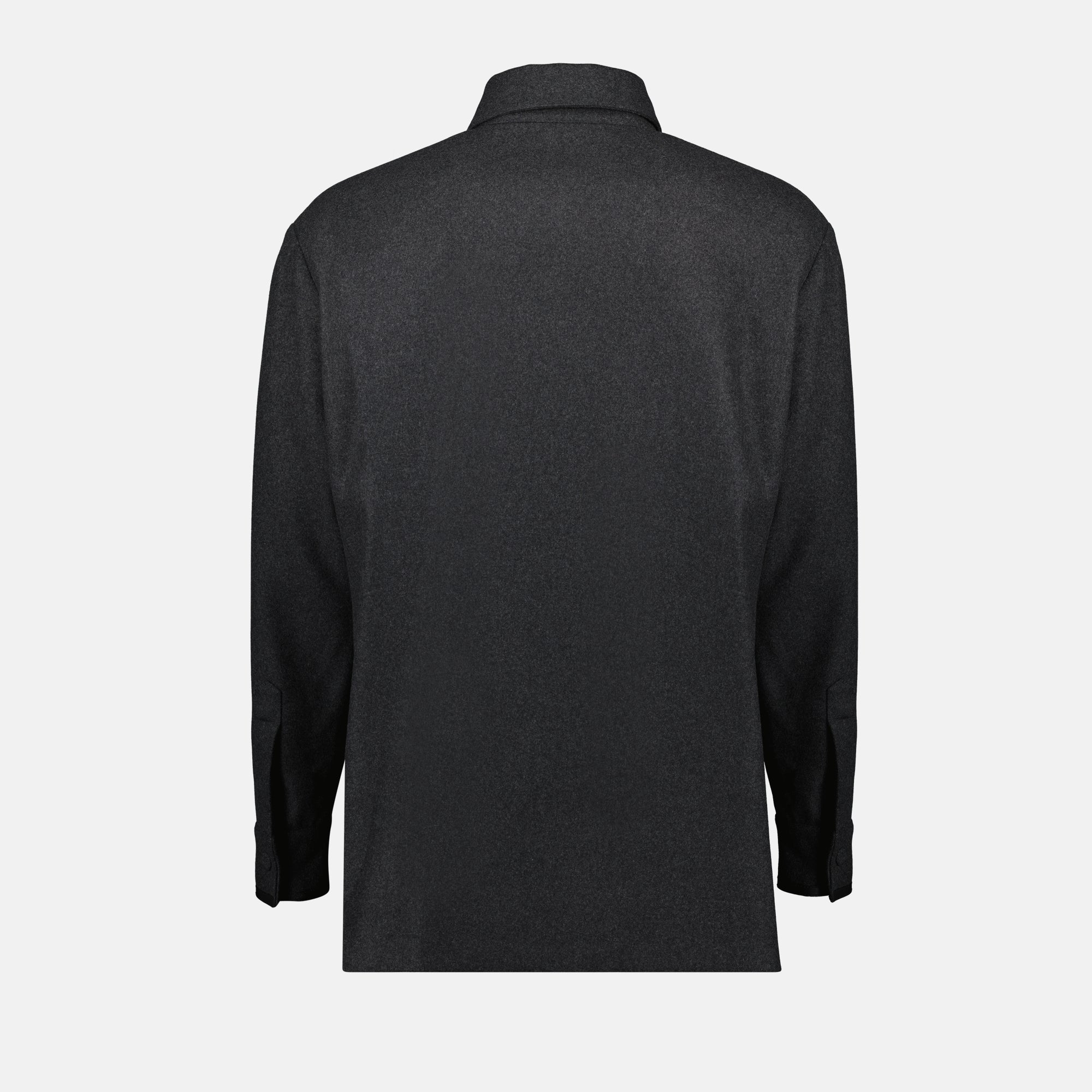 Shirts Wool Shirt Jacket Fendi Gray Homme