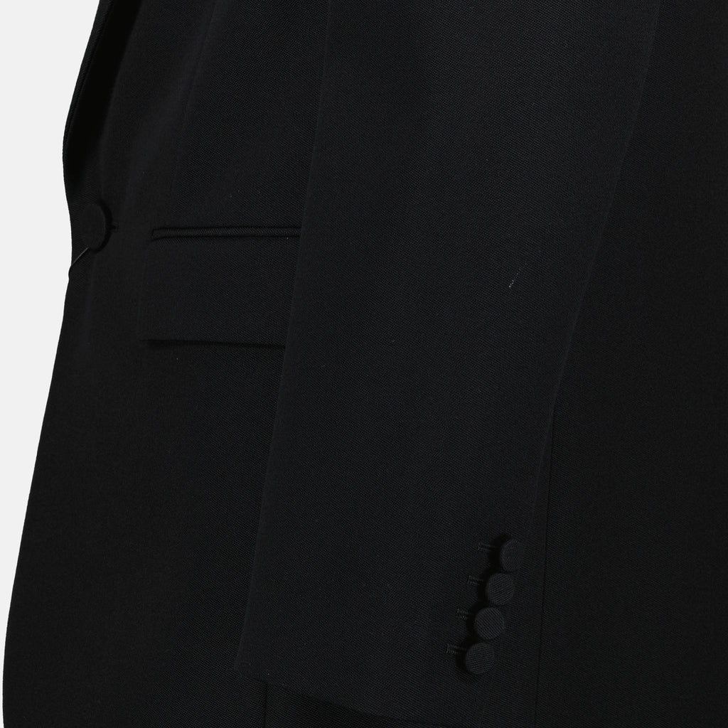 Image de l'article Blazer noir en laine de la marque Saint Laurent pour Homme - Saison Automne-Hiver 2025 - Vue détaillée_2