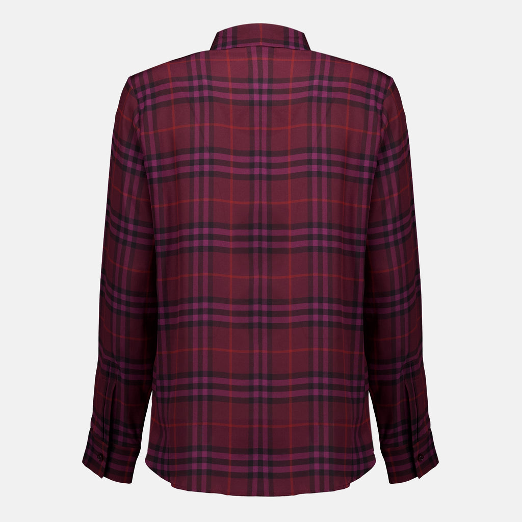 Tops Blusa di Seta a Spina di Pesce Burberry Violet Femme