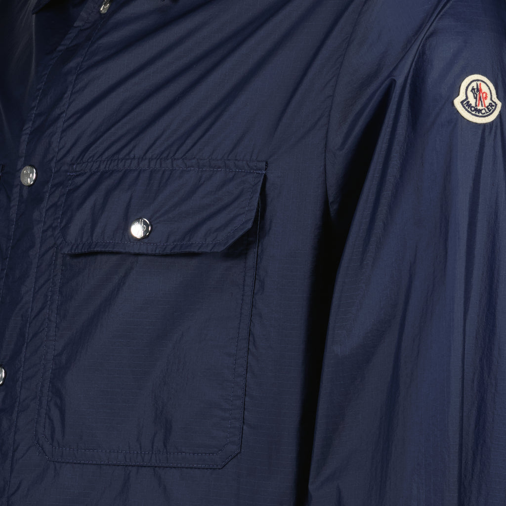 Chemises Camisa de Nylon Azul Marinho Moncler Bleu foncé Homme