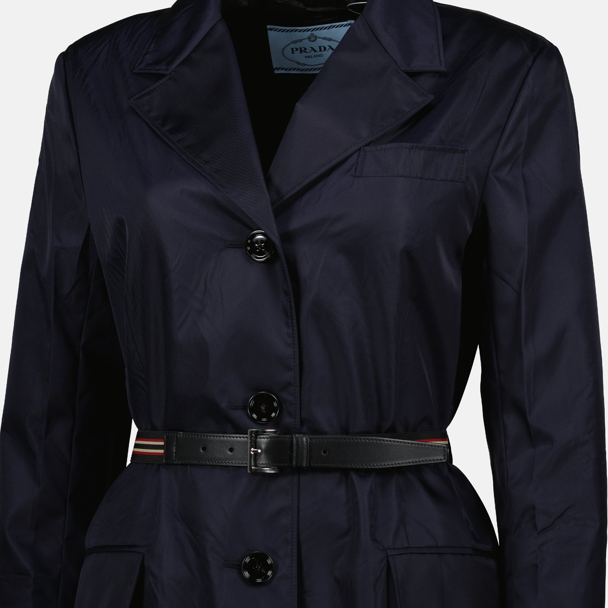 Manteaux Trench en Re-nylon Prada Bleu foncé Femme