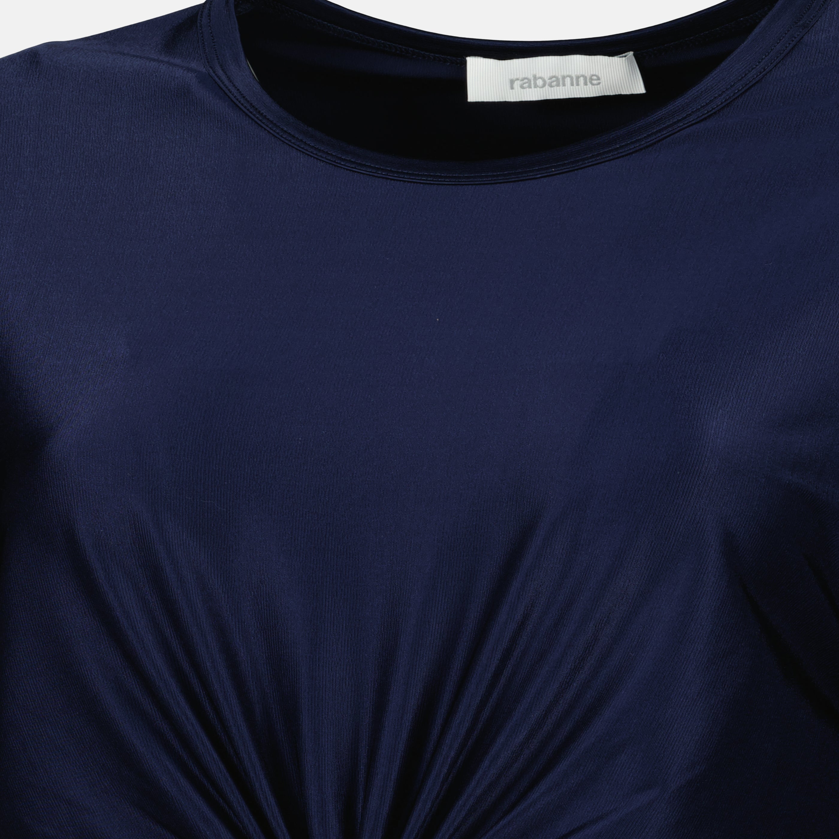 Image de l'article Crop top percing en jersey bleu marine de la marque Rabanne pour Femme - Saison Printemps-Été 2026 - Vue détaillée_1