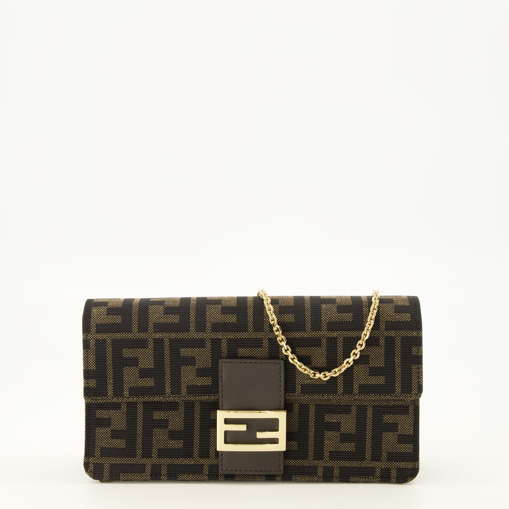 Petite maroquinerie FF Braune Kettenbörse Fendi Marron Femme