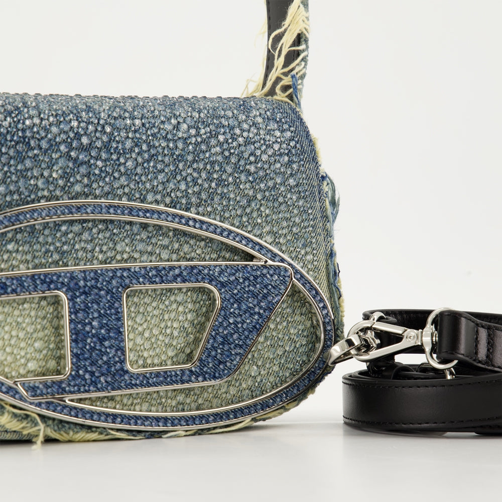 Sacs à main et épaule Sac 1DR en jean à strass Diesel Bleu Femme