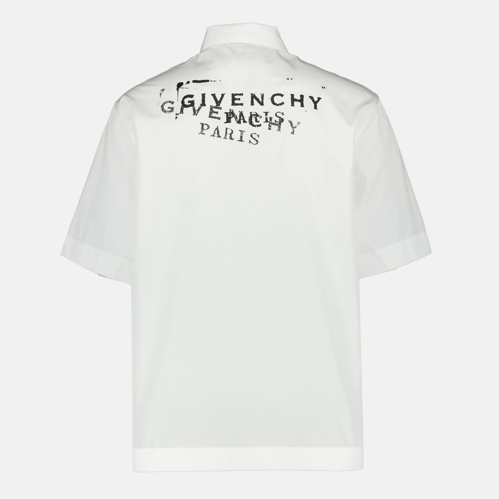 Image of the Givenchy Stamp white shirt from the Givenchy brand for Men - Spring-Summer 2026 - Back View