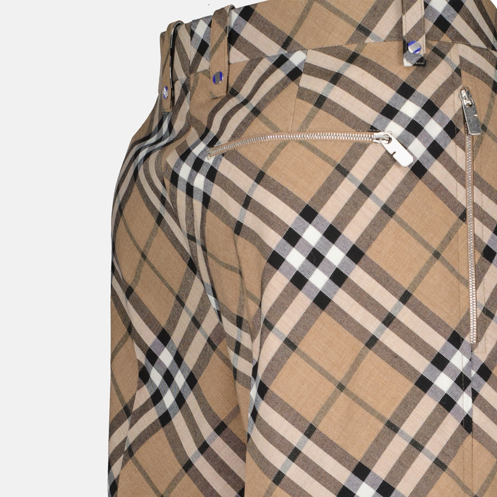 Pantalones Pantalones a Cuadros Burberry Beige Homme