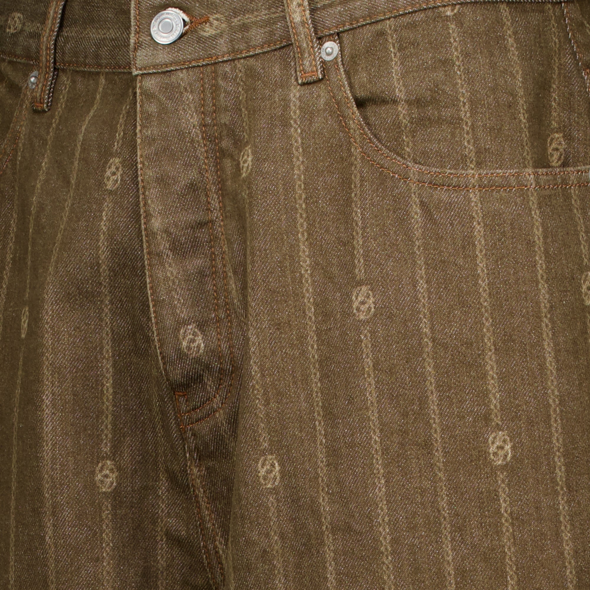 Pantalons Braune Monogram Baggy Jeans Drole De Monsieur Marron Homme