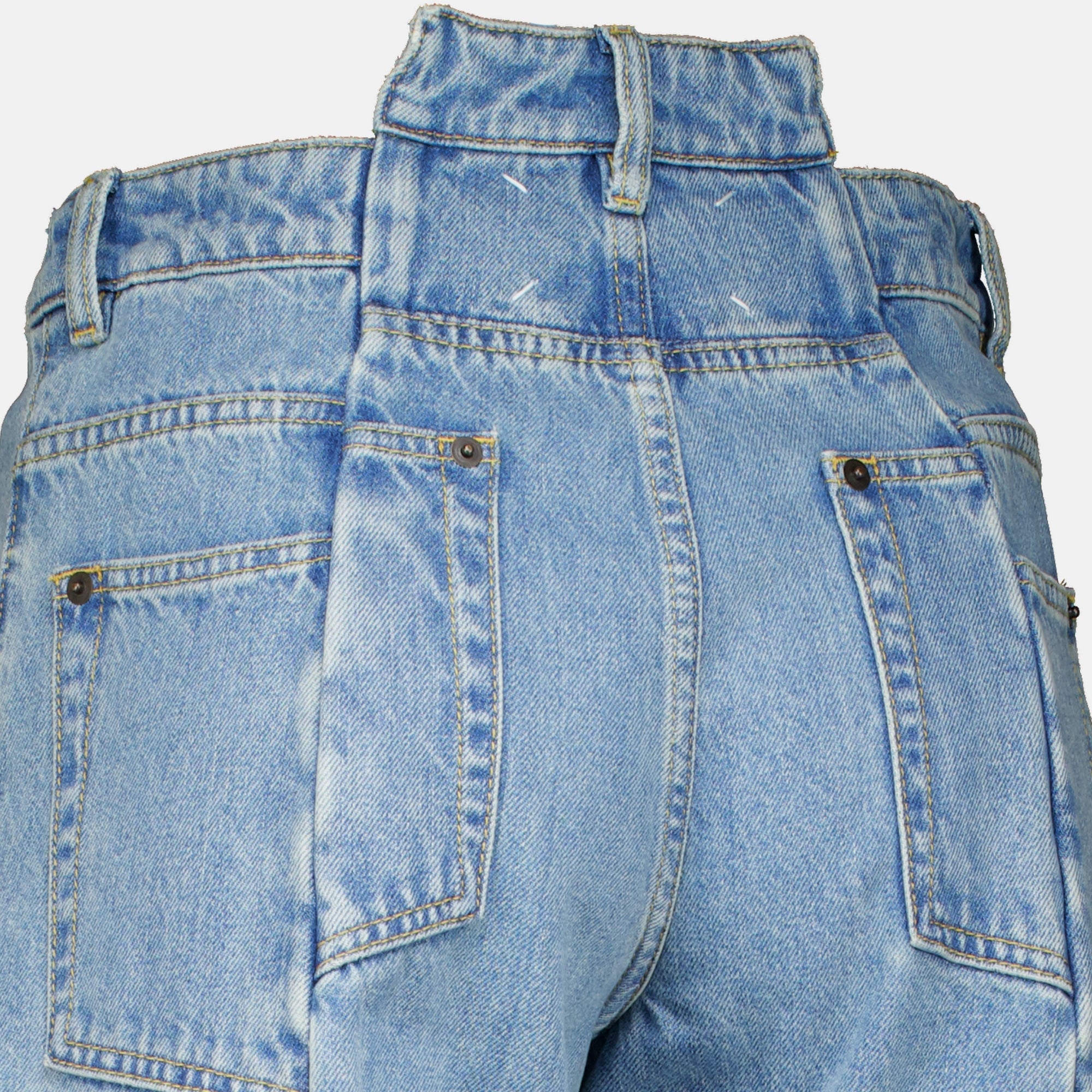 Pantalons Jean com Cintura Cut-Out Maison Margiela Bleu Femme
