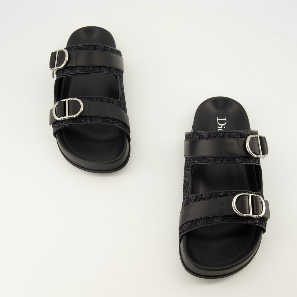 Chaussures ouvertes Sandales Aqua en toile noir Dior Noir Homme