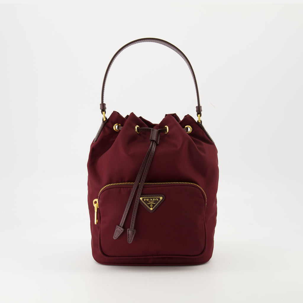 Sacs seau Bolso Bucket Prada Bordeaux Femme