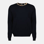 Imagen del suéter de lana a cuadros de Burberry para hombre - Otoño-Invierno 2025 - Vista Frontal