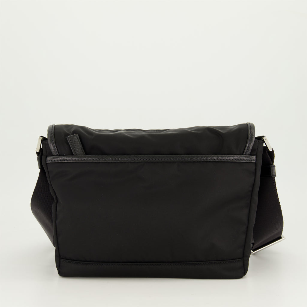 Bolsas transversais Saco de Re-Nylon e Couro Saffiano Prada Preto Homme