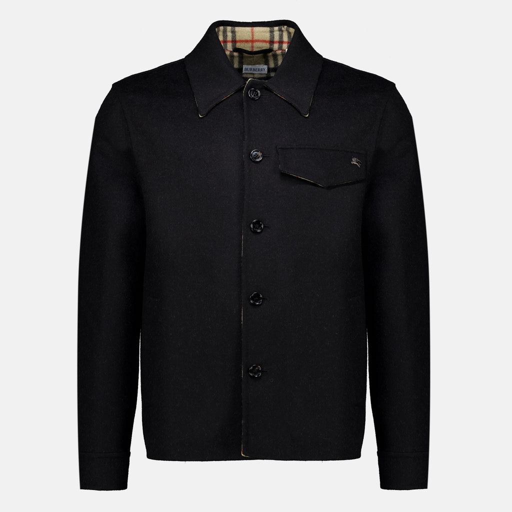 Vestes Thorn Wool Overshirt Burberry Noir Homme