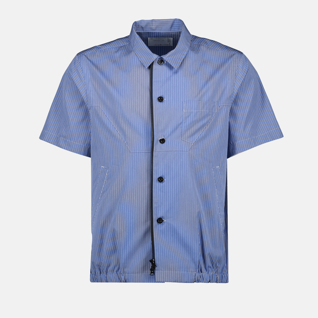 Chemises Chemise en coton à rayures Sacai Bleu Homme