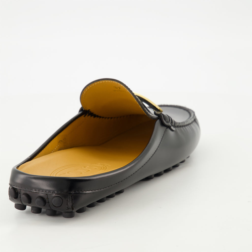 オープントゥシューズ ゴンミーノローファー Tod's 黒 Femme