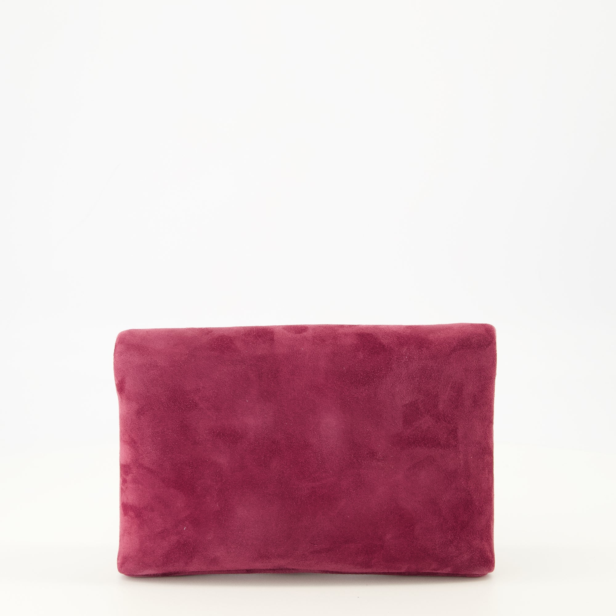 Image de l'article Petite pochette Cassandre en suède violette de la marque Saint Laurent pour Femme - Saison Printemps-Été 2026 - Vue de Dos