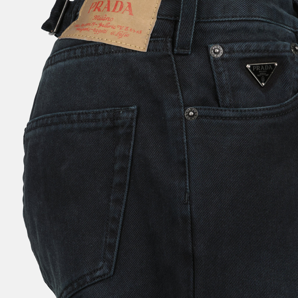 Pantaloni Jeans Neri Sbiaditi Prada Nero Homme