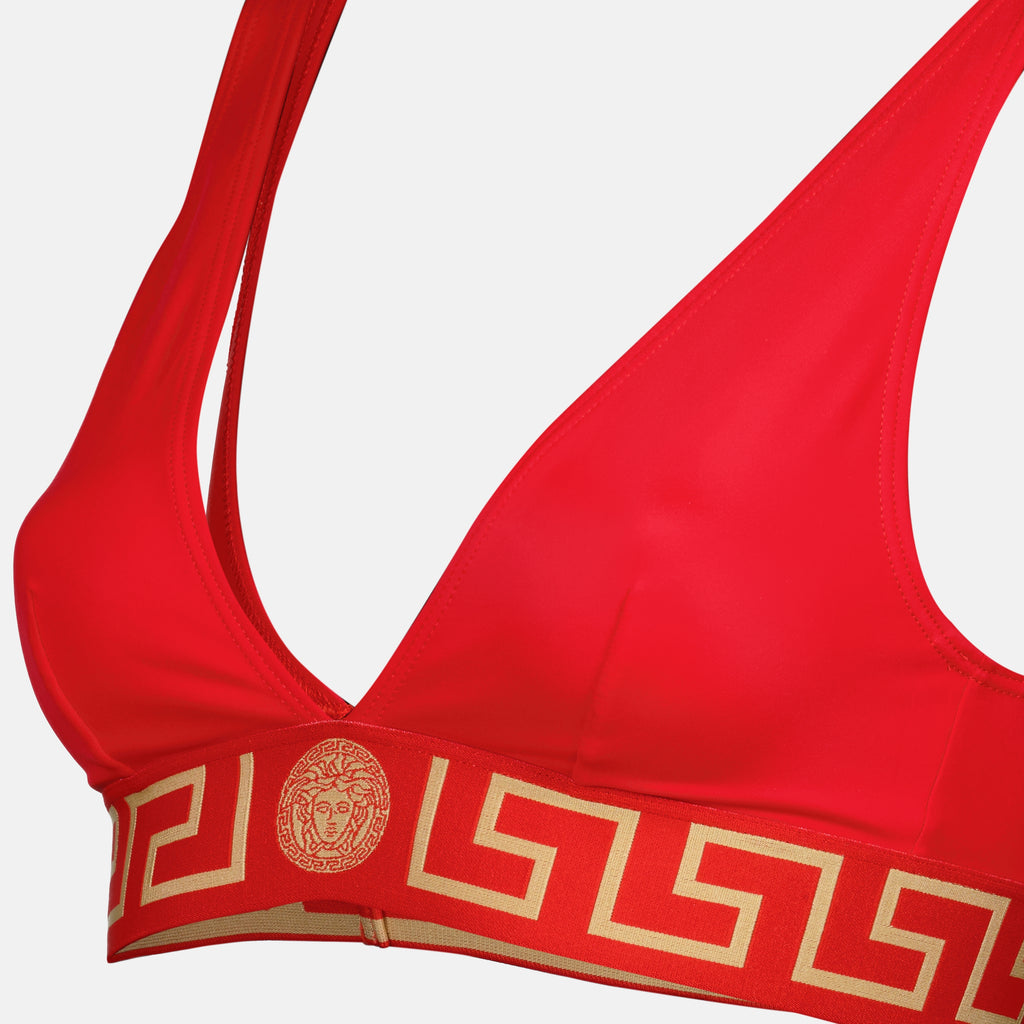 Imagen de la parte superior de bikini roja de la marca Versace para mujer - Temporada Primavera-Verano 2025 - Vista Detallada_1