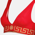 Imagen de la parte superior de bikini roja de la marca Versace para mujer - Temporada Primavera-Verano 2025 - Vista Detallada_1