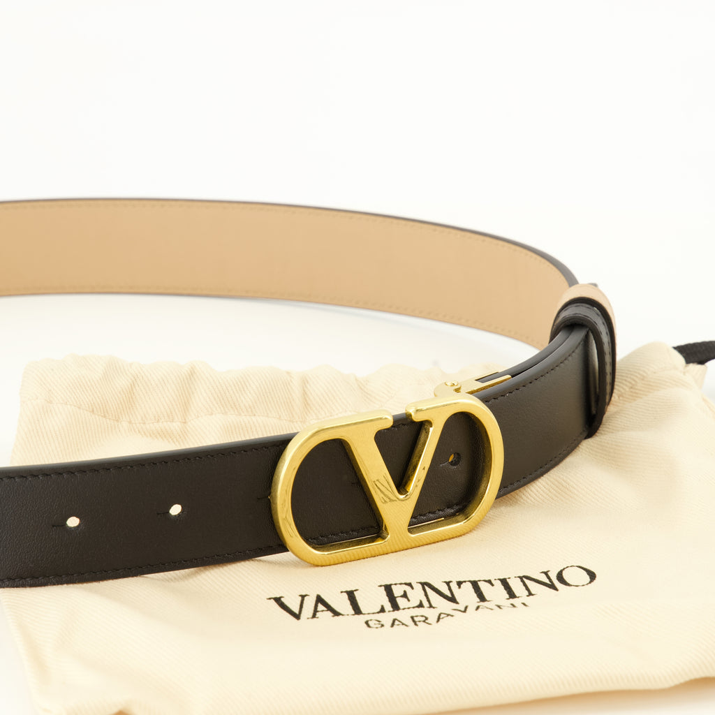 Ceintures Beiger Wendbarer VLogo Gürtel Valentino Garavani Beige Femme