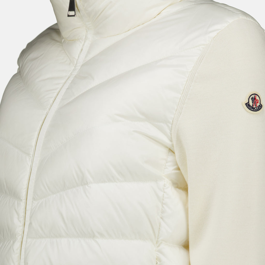 Vestes Weißer Bi-Material Cardigan Moncler Blanc Femme
